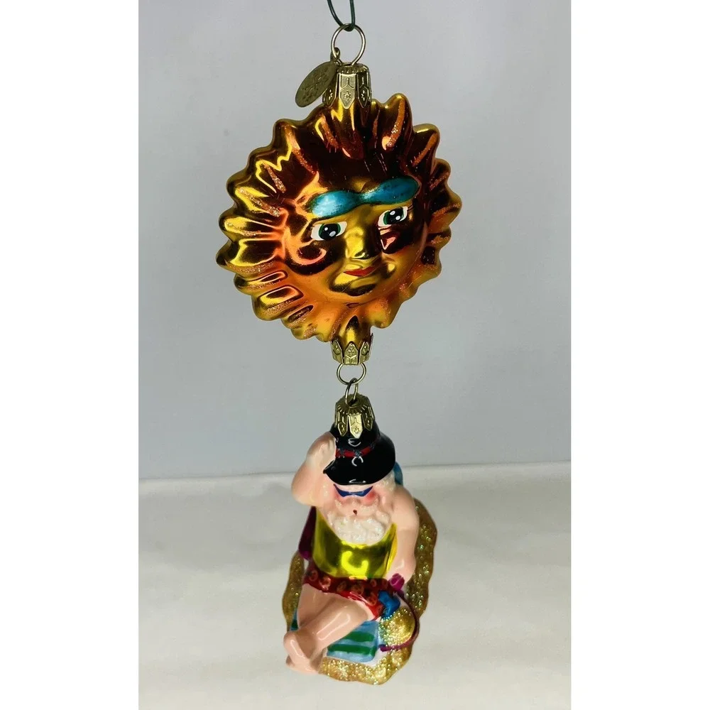 VTG 2000‎ Christopher Radko Santa's Day In The Sun  Large Christmas Ornament